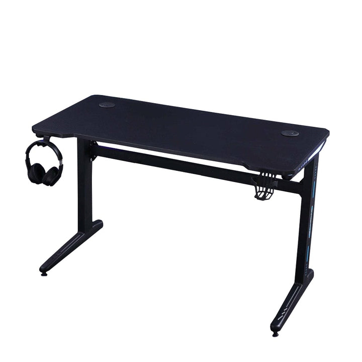 140cm RGB Gaming Desk Black with LED Lights & Carbon Fiber Finish