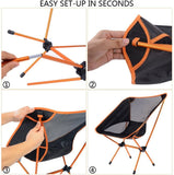 Ultralight Aluminum Alloy Folding Camping Camp Chair Outdoor Hiking Orange