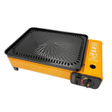 Portable Gas Stove Burner Butane BBQ Camping Gas Cooker With Non Stick Plate Orange without Fish Pan and Lid