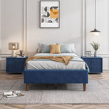 Velvet Blue Bed Frame- Queen