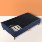 Metal Bed Frame Mattress Foundation Blue - Queen