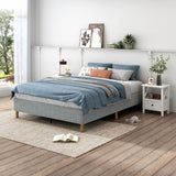 Metal Bedframe Mattress Foundation (Light Grey) - Double