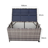 Outdoor PE Wicker Storage Box Garden 320L-Grey