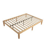 Warm Wooden Natural Bed Base Frame - Queen