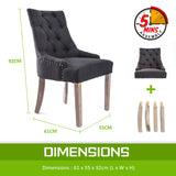 La Bella 2 Set Black (Charcoal) French Provincial Dining Chair Amour Oak Leg