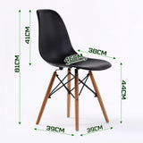 La Bella 2 Set Black Retro Dining Cafe Chair DSW PP