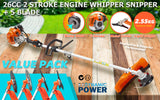 Dynamic Power Garden Whipper Snipper Brush Cutter 26cc + 4 Blades