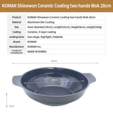 KOMAN Black Shinewon Non-Stick Ceramic Wok Titanium Coat | Kitchenware | King of Knives Australia