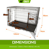 Paw Mate Wire Dog Cage Foldable Crate Kennel 48in with Tray