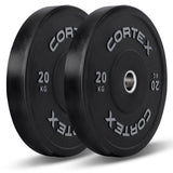 CORTEX 150kg Black Series V2 Rubber Olympic Bumper Plate Set 50mm