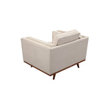 Single Seater Armchair Sofa Modern Lounge Accent Chair in Beige Fabric with Wooden Frame