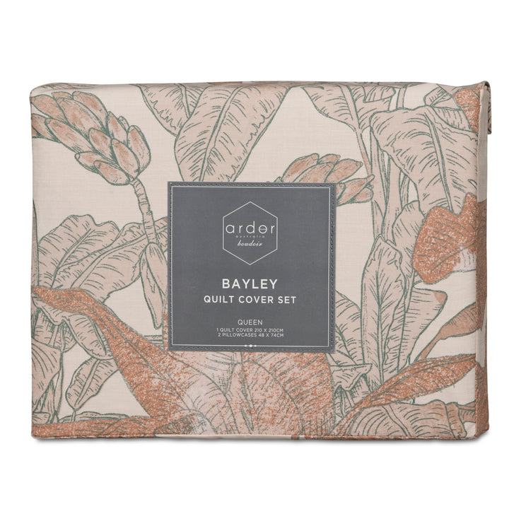 Bayley King Quilt Cover Set by Ardor Boudoir – Tropical Foliage Style