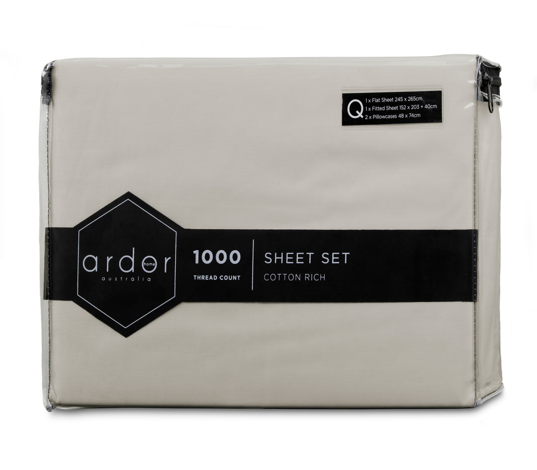 1000TC Cotton Rich SHEET SET - KING SINGLE | King of Knives