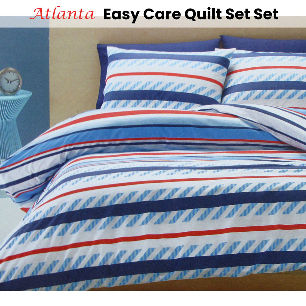 Belmondo Atlanta Striped Easy Care Quilt Cover Set King | King of Knives e-store