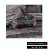 Boudoir Caledonia Black Silver Square Cushion Cover