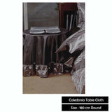 Boudoir Caledonia Black Silver Round Tablecloth