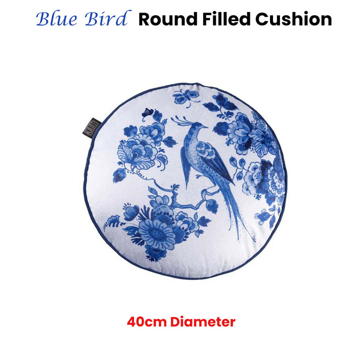 Bedding House Blue Bird Round Filled Cushion 40cm | King of Knives e-store