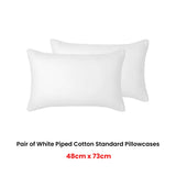 Accessorize Pair of White Piped Hotel Deluxe Cotton Standard Pillowcases