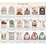 50x70cm Canvas Hessian Christmas Santa Sack Xmas Stocking Reindeer Kids Gift Bag, Cream - Reindeer Overnight