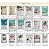 50x70cm Canvas Hessian Christmas Santa Sack Xmas Stocking Reindeer Kids Gift Bag, Cream - Merry Xmas w Antler