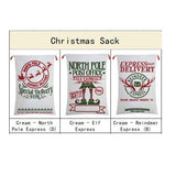 50x70cm Canvas Hessian Christmas Santa Sack Xmas Stocking Reindeer Kids Gift Bag, Cream - Winter Is Coming