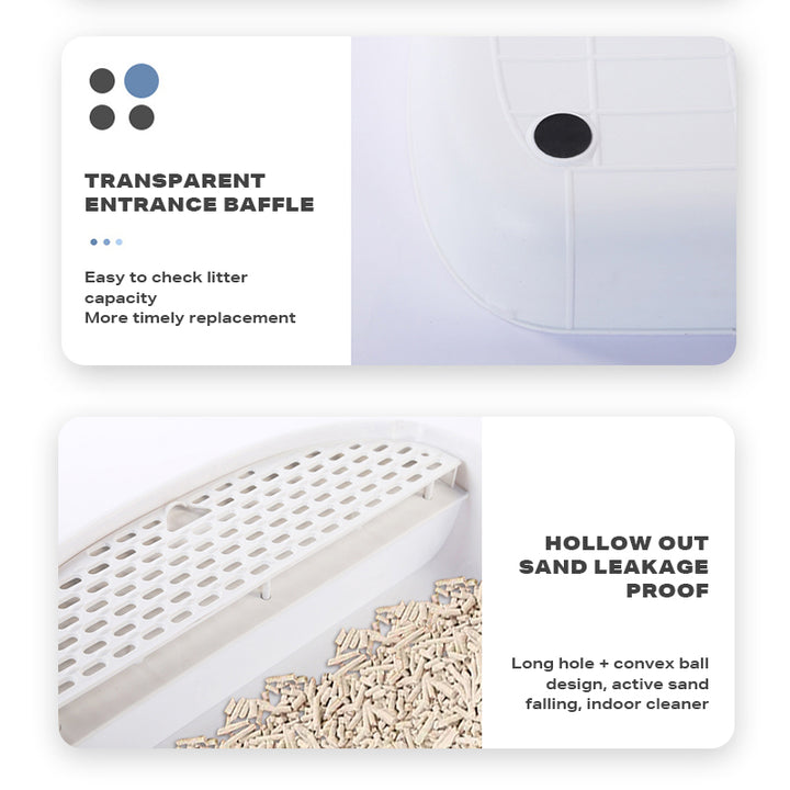 Large foldable cat litter box with easy cleaning drawer design | Available at King of Knives e-store