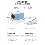 Grey foldable cat litter box with easy cleaning drawer design | Available at King of Knives e-store
