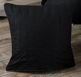 1000TC Premium Ultra Soft Seersucker Cushion Covers - 2 Pack - Black