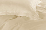 1000TC Tailored Queen Size Yellow Cream Duvet Quilt Cover Set