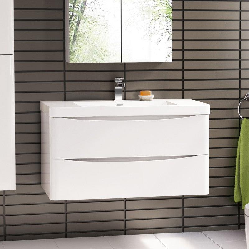 Ancona Wall Hung Bathroom Vanity 1200mm Gloss White | King of Knives e-store