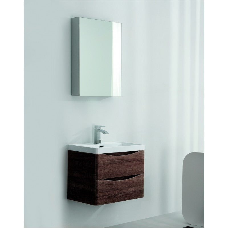 Ancona Wall Hung Bathroom Vanity 600mm Rose Wood | King of Knives e-store
