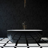Sapphire Black Acrylic Freestanding Bath with Chrome Waste | King of Knives e-store