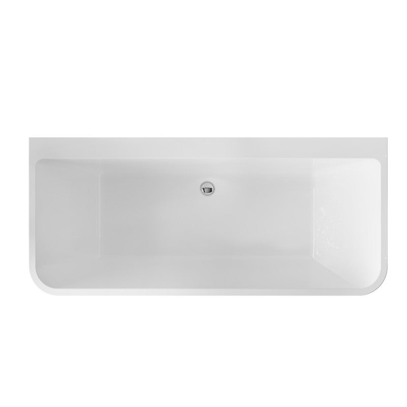 Alto 1700 Back to Wall Acrylic Bath with Chrome Waste | King of Knives e-store