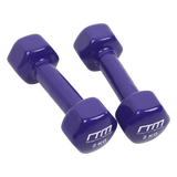 2kg Dumbbells Pair PVC Hand Weights Rubber Coated