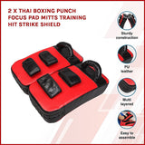 2 x Thai Boxing Punch Focus Pad Mitts Training Hit Strike Shield