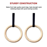 Wooden Gymnastic Rings Olympic Gym Strength Training