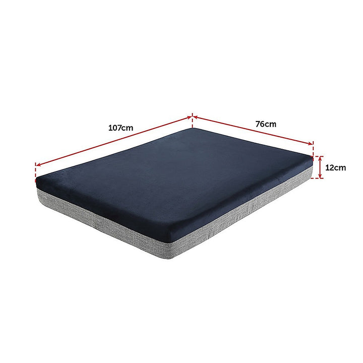 Large navy blue and grey orthopaedic memory foam dog bed | King of Knives