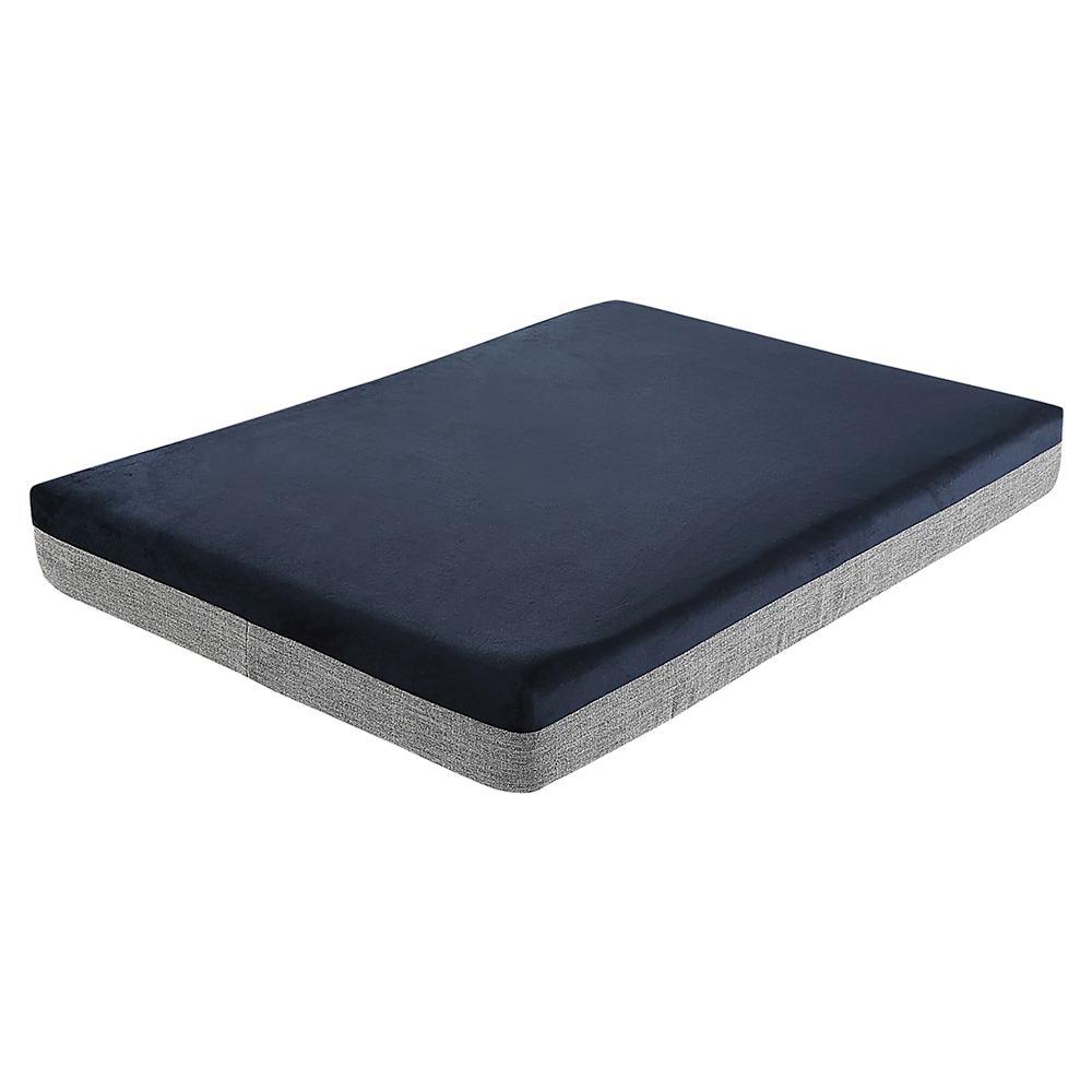 Large navy blue and grey orthopaedic memory foam dog bed | King of Knives