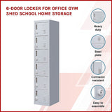 6-Door Locker for Office Gym Shed School Home Storage