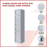 6-Door Locker for Office Gym Shed School Home Storage