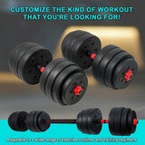 40kg Adjustable Rubber Dumbbell Set Barbell Home GYM Exercise Weights