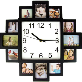 Photo Frame Clock Picture Collage 12-P Display Wall Clock Photowall Home Décor