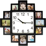 Photo Frame Clock Picture Collage 12-P Display Wall Clock Photowall Home Décor