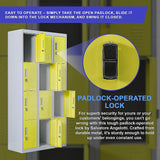 12-Door Locker for Office Gym Shed School Home Storage - Padlock-operated