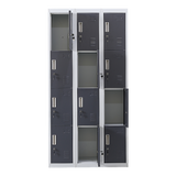 12-Door Locker for Office Gym Shed School Home Storage - Standard Lock with Keys