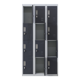 12-Door Locker for Office Gym Shed School Home Storage - Padlock-operated