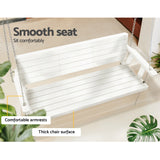 Gardeon Porch Swing Chair with Chain Outdoor Furniture 3 Seater Bench Wooden White