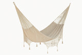 Outdoor undercover cotton Mayan Legacy hammock with hand crocheted tassels King Size Marble