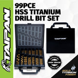 Taipan 99PCE Drill Bit Set HSS Titanium Coated & Steel Case Premium Quality | Home & Industry Security | KIng of Knives
