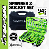 Taipan 94PCE Spanner Socket Set & Case Premium Quality Chrome Vanadium Steel